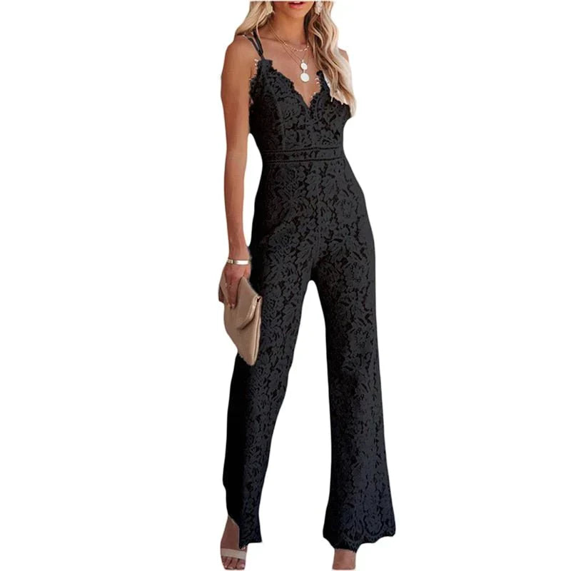 Chique Mouwloze Jumpsuit Met V-Hals