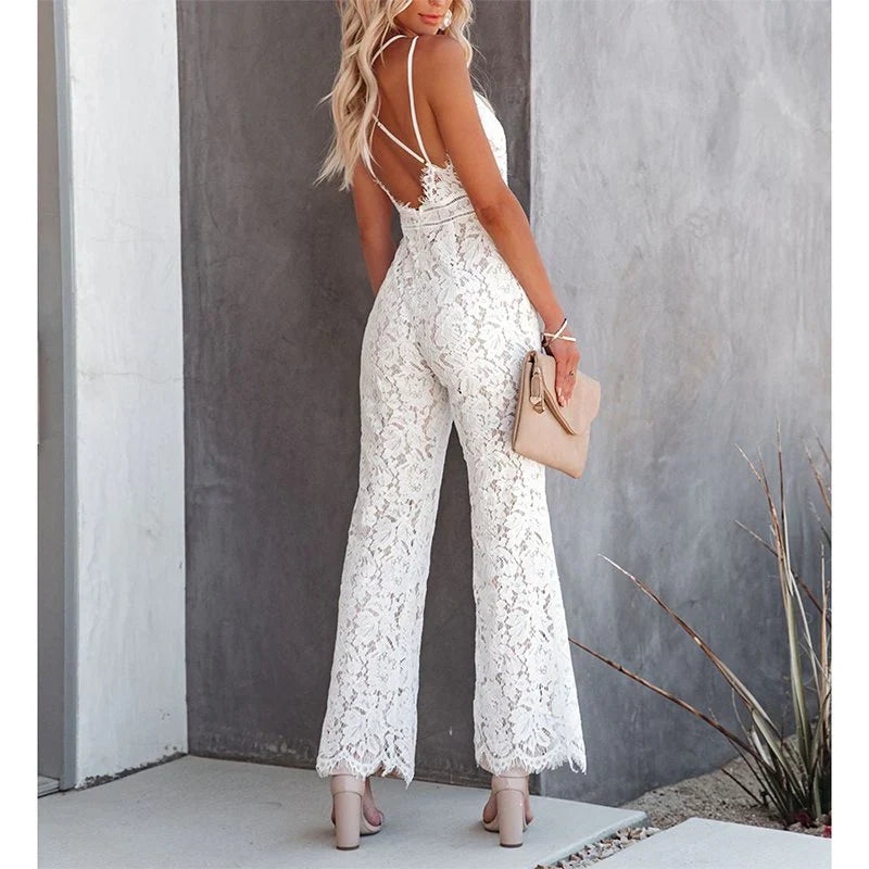 Chique Mouwloze Jumpsuit Met V-Hals