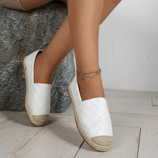 Lobke | Ademende espadrilles met gevlochten touw patch