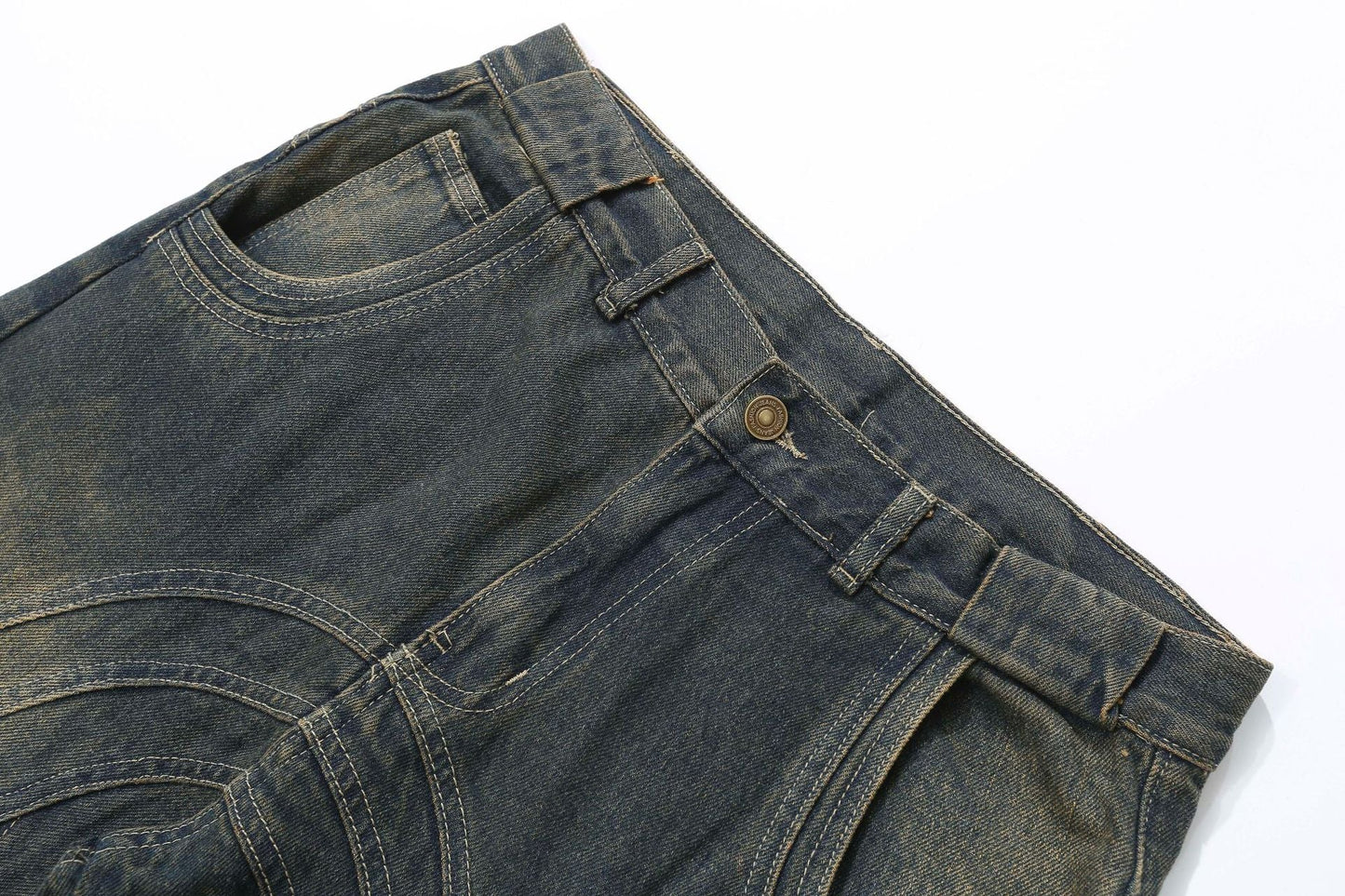 Amerigo | Heren vintage baggy straatjeans met golvende lijnen