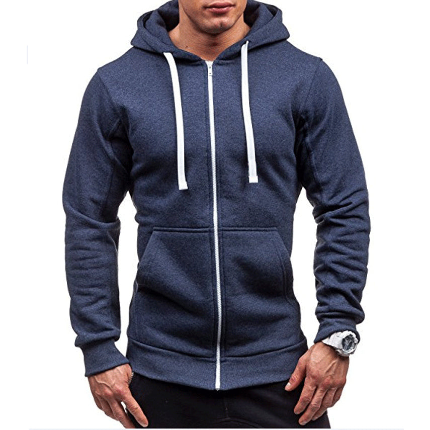 Lars | Winddichte heren hoodie met rits in fleece