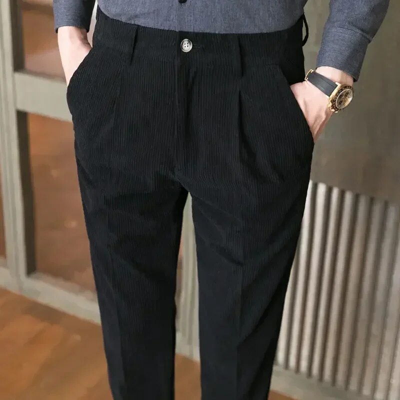 Pierre - Slanke corduroy broek