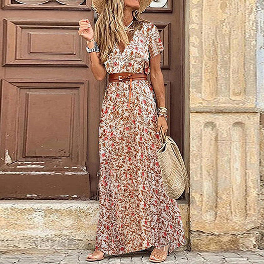 Boho Elegante Losse Jurk Met Split En Patroon