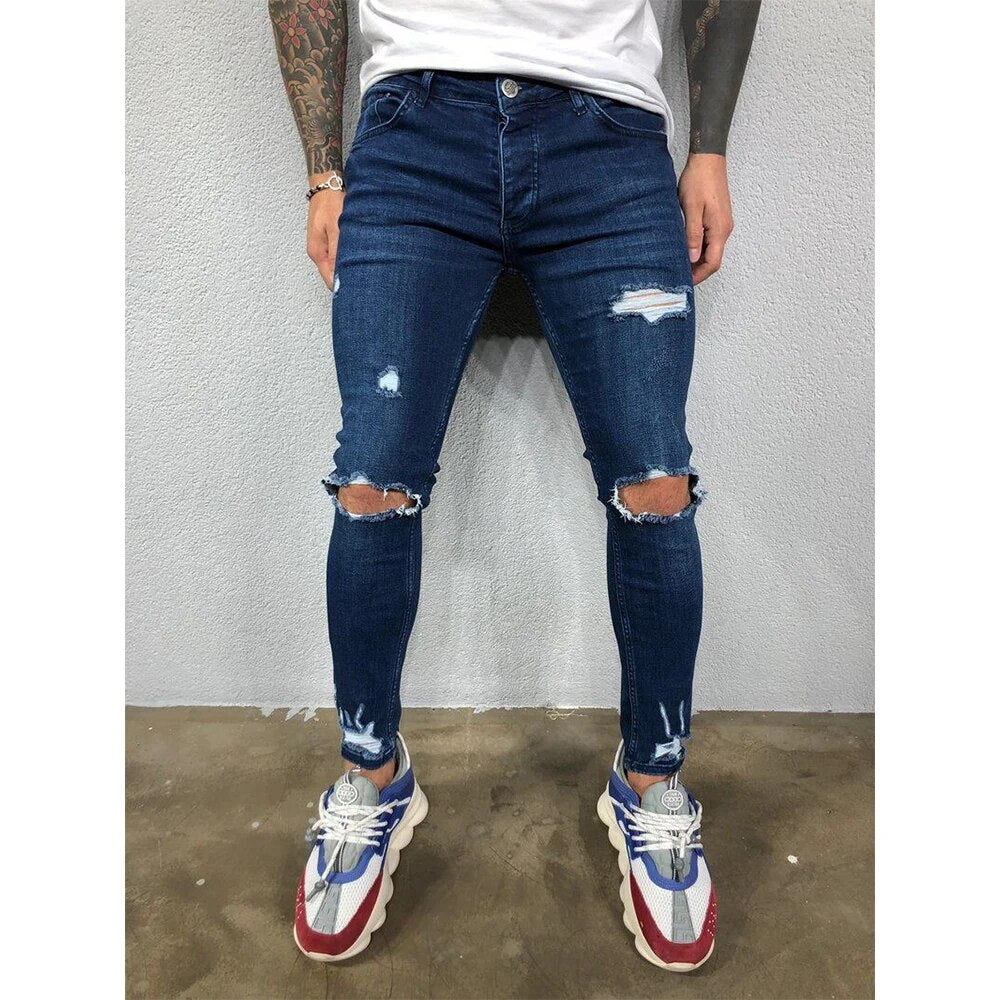 Rik | Gescheurde skinny jeans in herenmodel