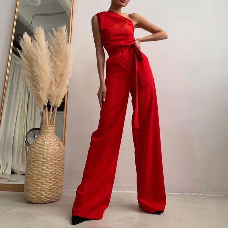 Eva | Elegante jumpsuit met één schouder