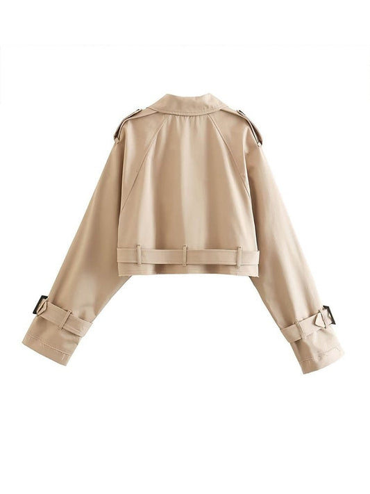 Sophie | Beige cropped trenchcoat