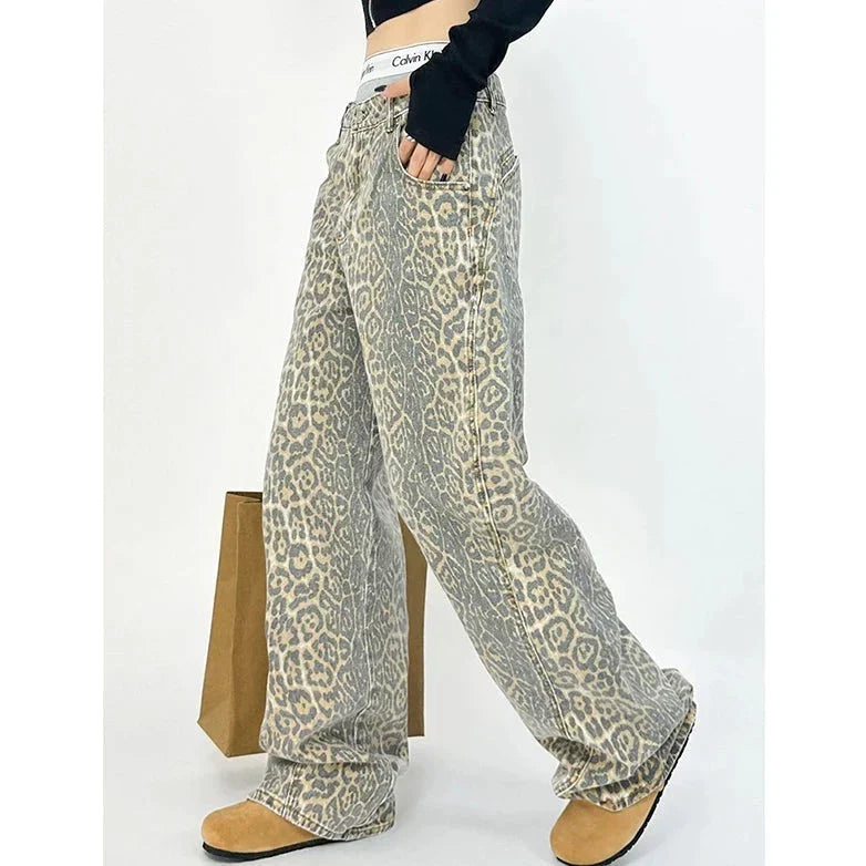 Gilda - Retro broek met luipaardprint