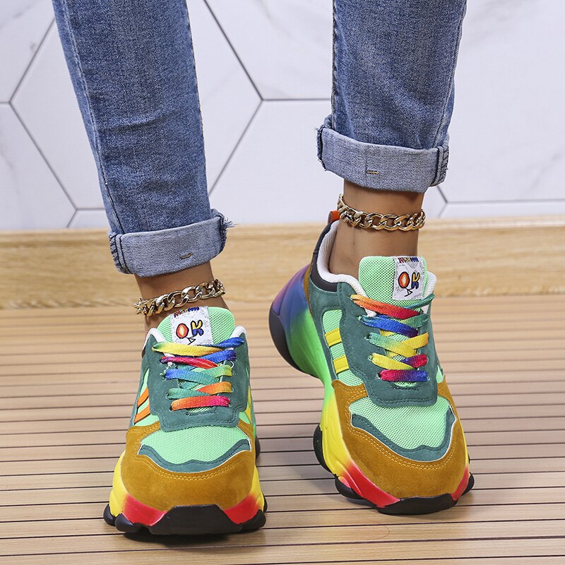 Regenboog orthopedische sneakers