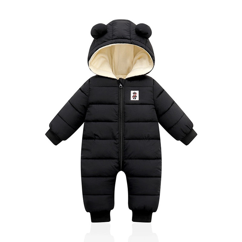 Warme en knusse baby winterromper met oortjes