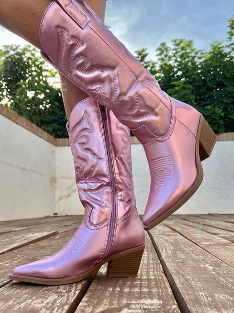 Gracie - elegante metallic cowboylaarzen