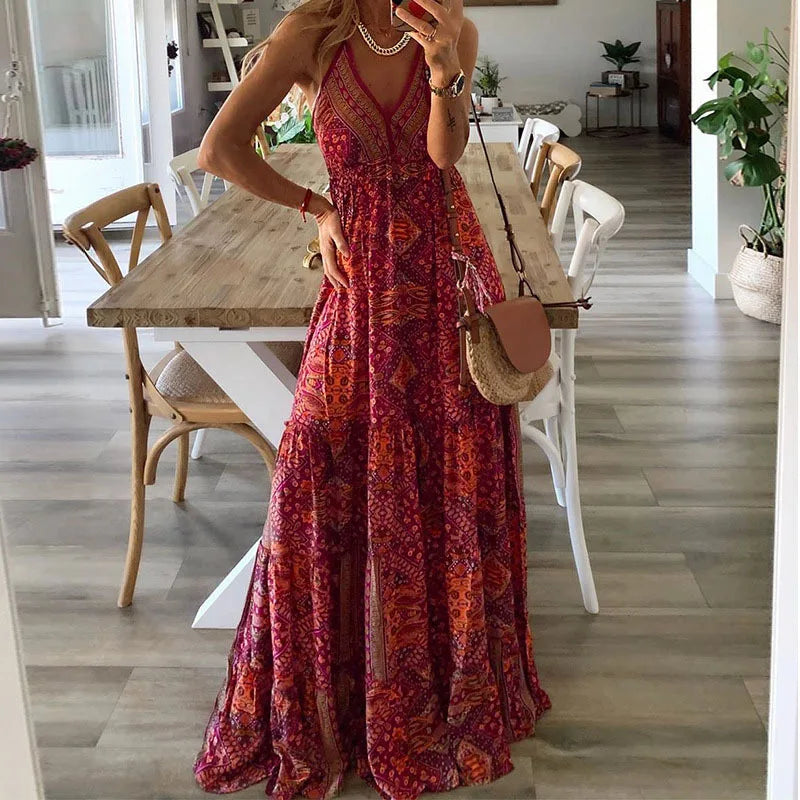 Harriet - Maxi-jurk met boho-print