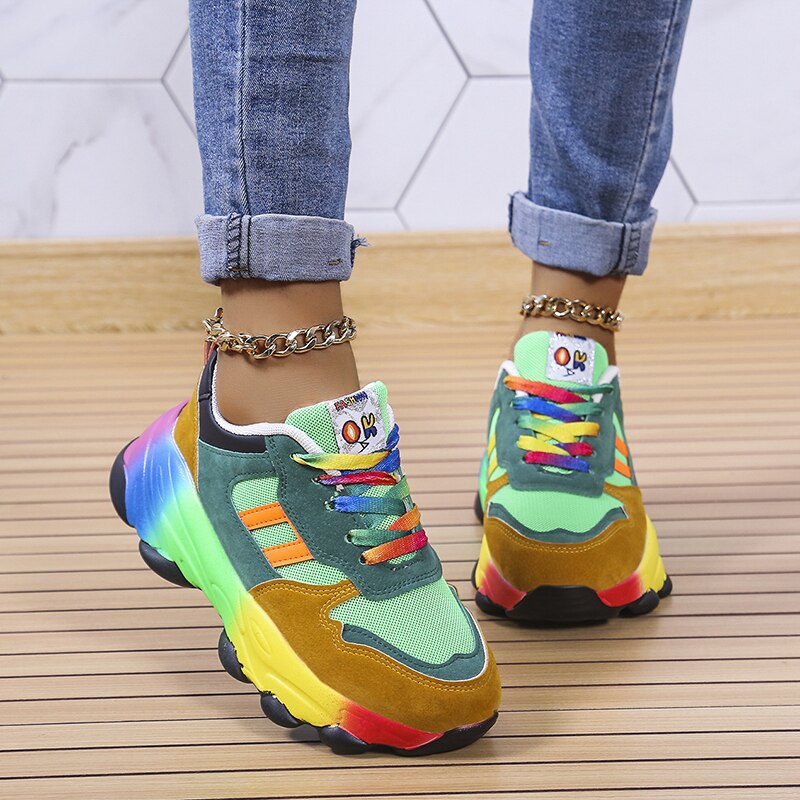 Regenboog orthopedische sneakers