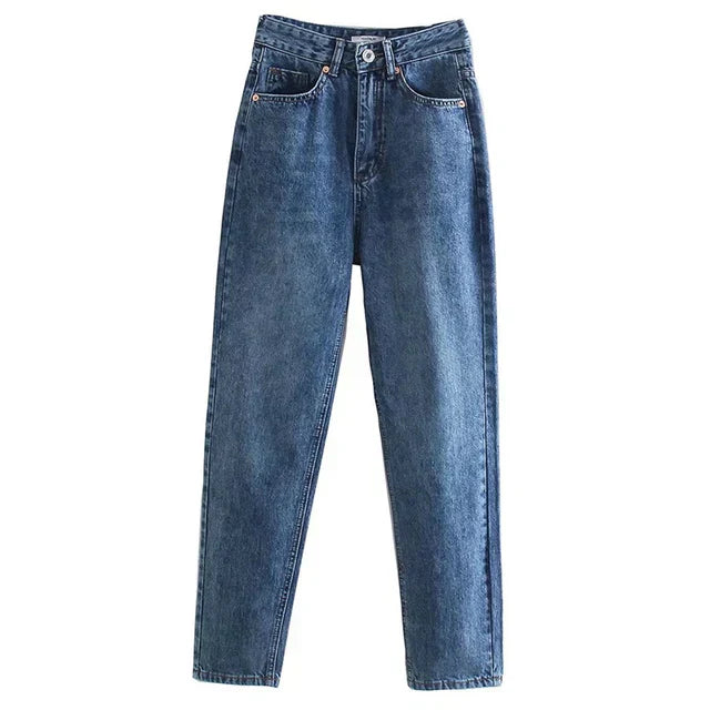 Straight Jeans Met Hoge Taille Dames