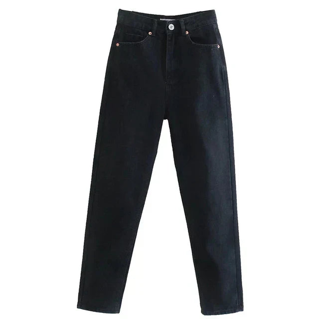 Straight Jeans Met Hoge Taille Dames