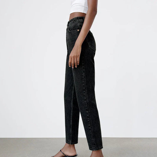 Straight Jeans Met Hoge Taille Dames