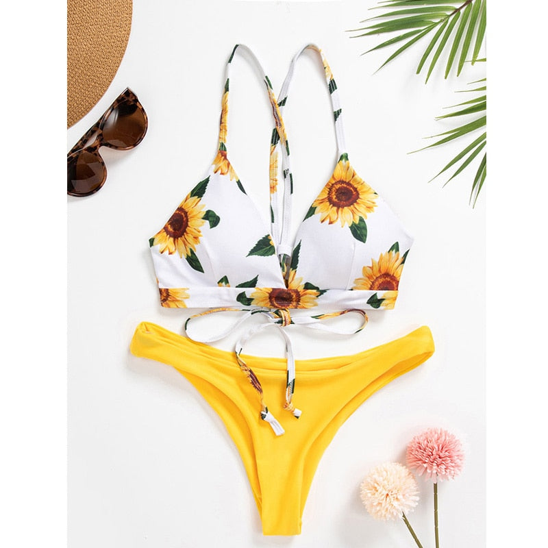 Zinda | Vrolijke & stijlvolle zonnebloem bikini