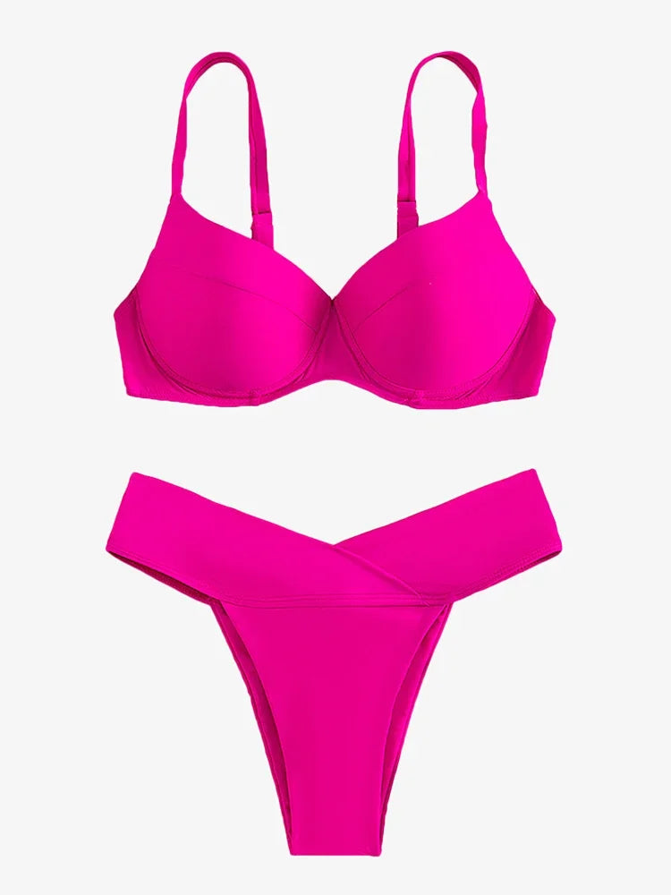 Nina | Push-up bikini met hoge taille