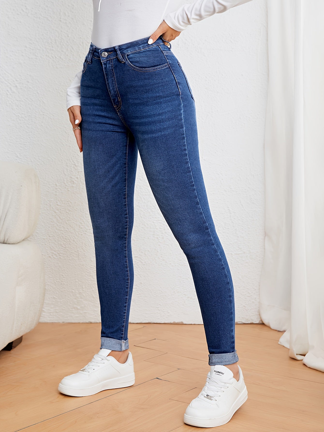 Mila | Dames slim fit jeans met hoge taille