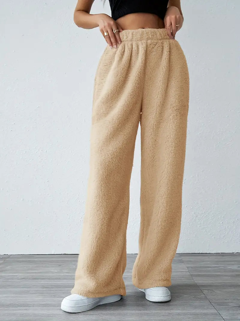 Deby - Casual effen fleece broek