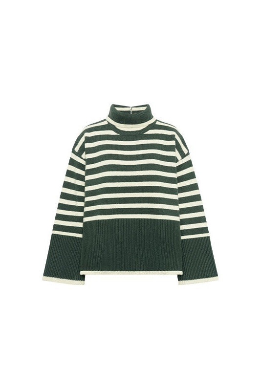 Turtleneck Striped Sweater