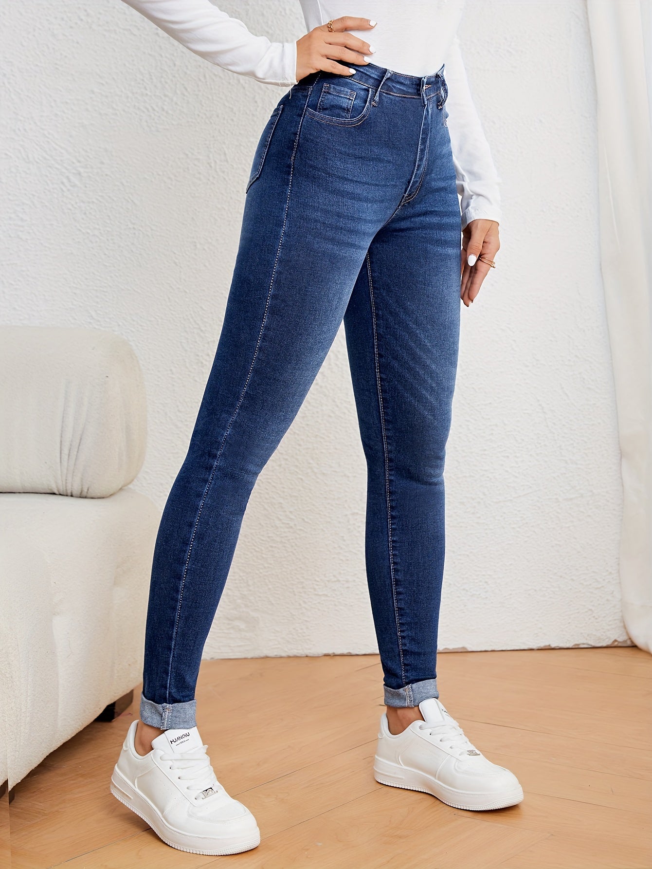 Mila | Dames slim fit jeans met hoge taille