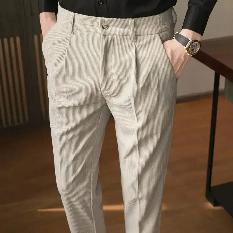 Pierre - Slanke corduroy broek