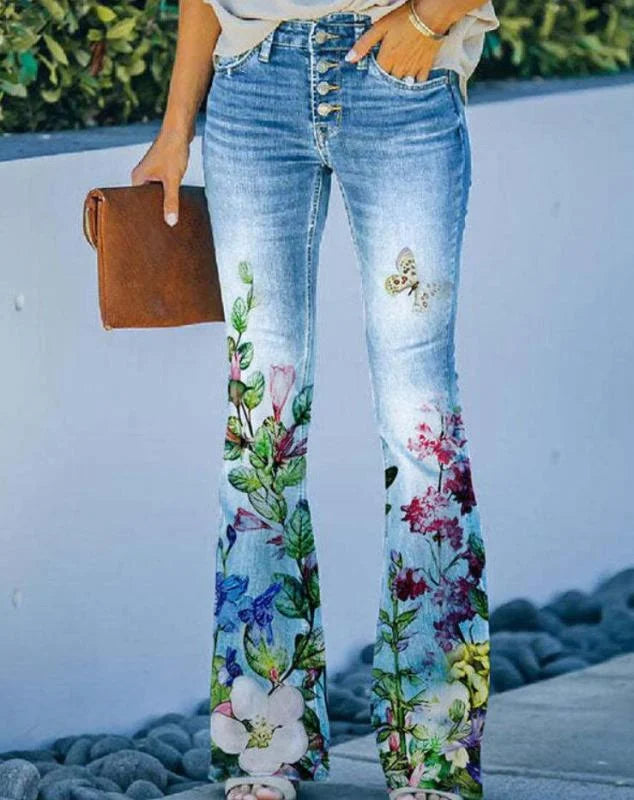 Ada - Jeans met bloemenpatroon