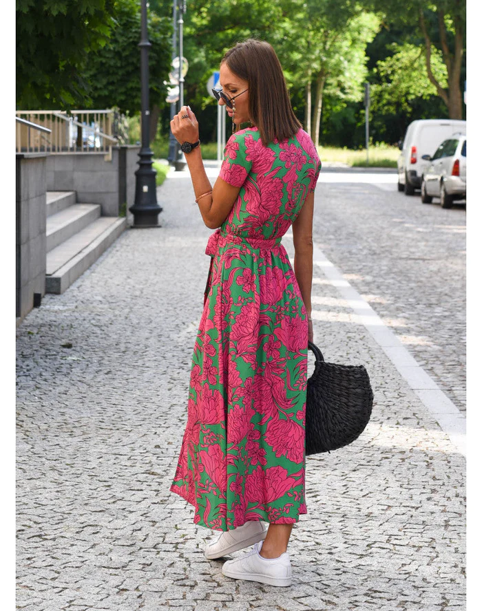 Zomerse Jurk Met V-Hals En Print Dames