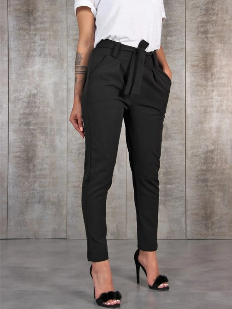 Chiffon Hoge Taille Broek Dames