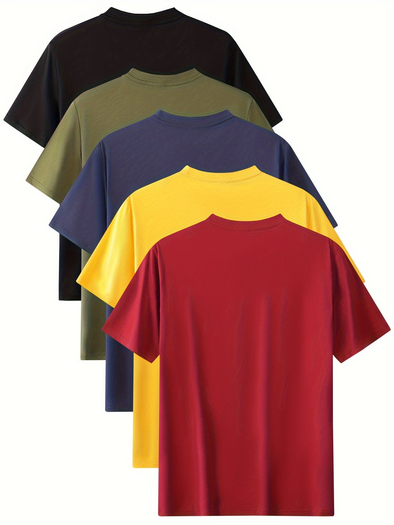 Niels | 5-delig heren sport T-shirt met comfortabele stretch ronde hals