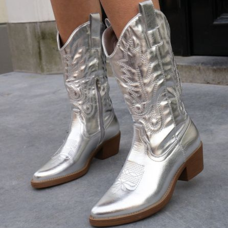 Gracie - elegante metallic cowboylaarzen