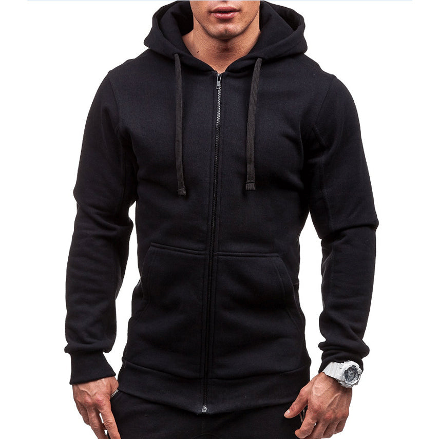 Lars | Winddichte heren hoodie met rits in fleece