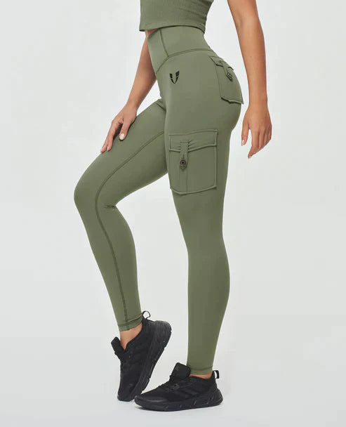 Jeana -Cargo-legging met hoge taille