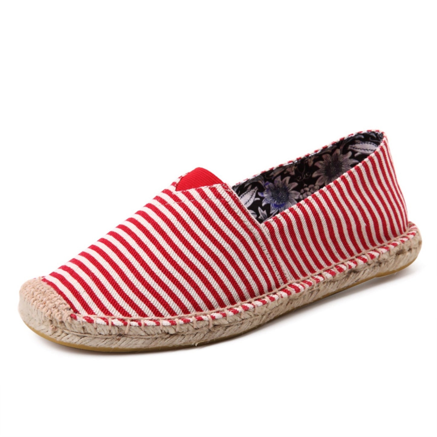 Eline | Gestreepte espadrilles van geruwd canvas