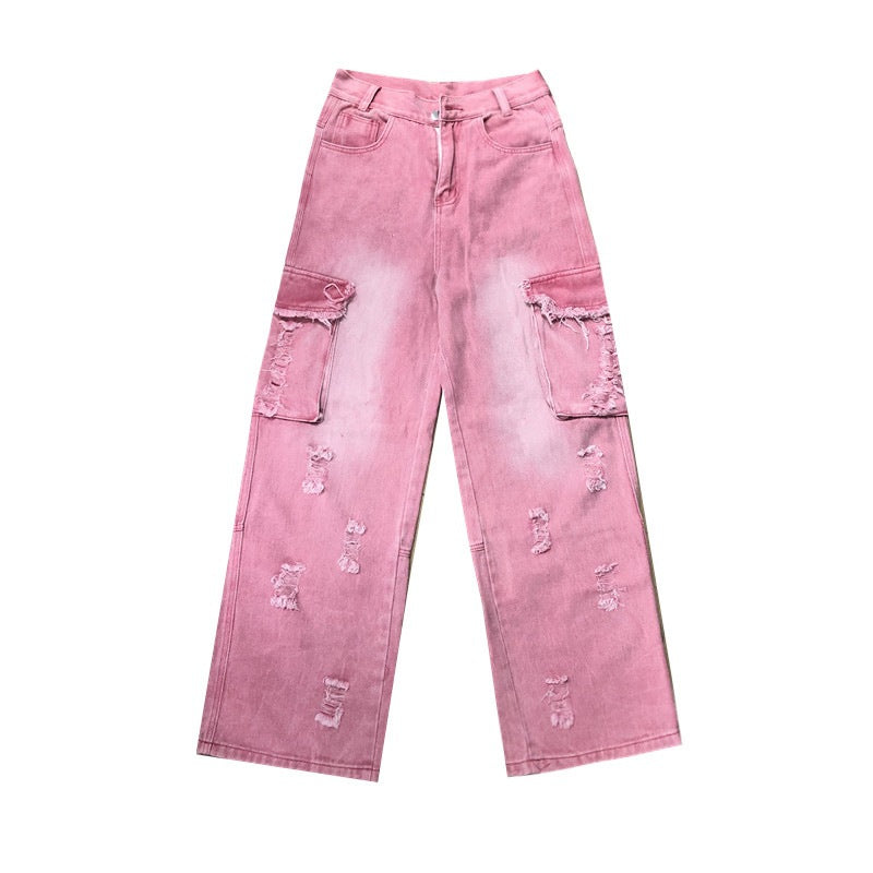 Neriah - Roze gewassen jeans