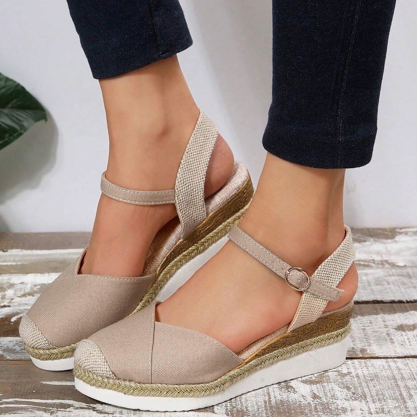 Finnyl | Espadrilles met mesh patch en contrasterende kleur