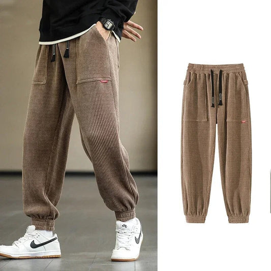 Darrell - Trendy ribfluwelen joggers