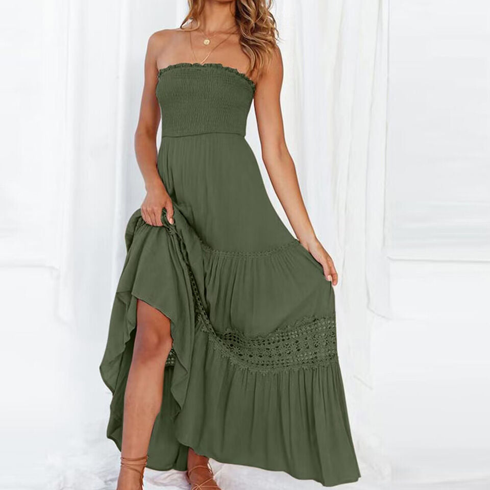 Celeste - Zomerse off-the-shoulder jurk met kanten afwerking