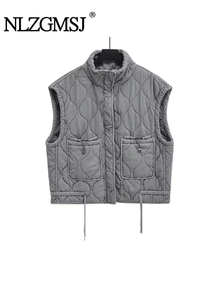 Timo | Herfst winter vrouwen tas katoenen jas vest mouwloo