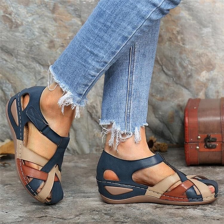 Casual sandalen met sleehak voor dames