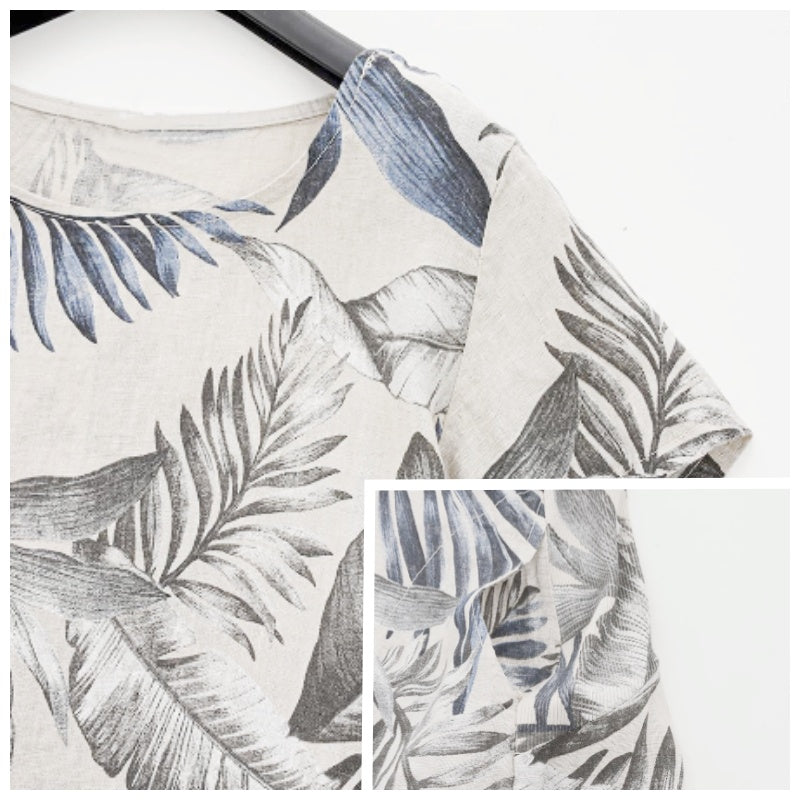 Tamara | Jurk met ronde hals en botanische print