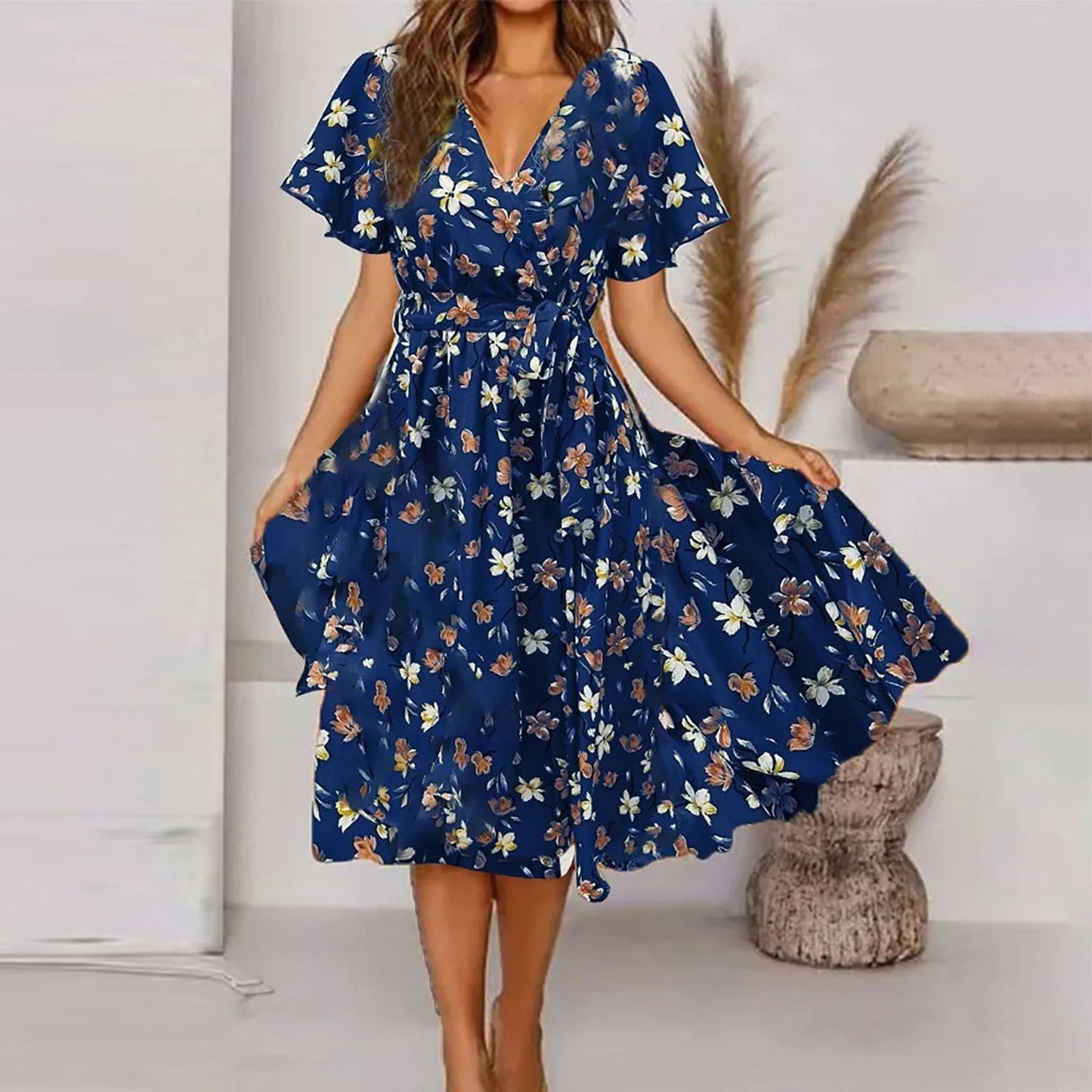 Muriel - Maxi-jurk voor dames met vintage print