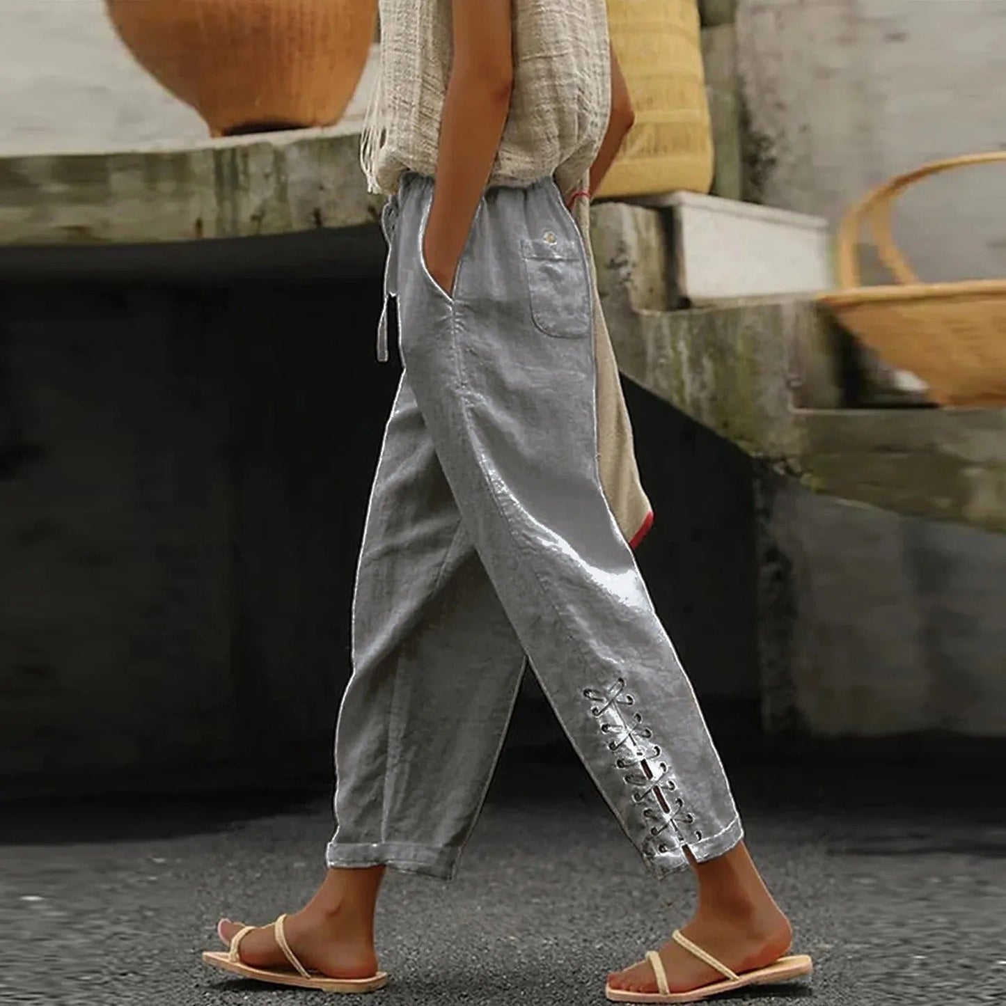 Clara - Casual baggy broek met wijde pijpen